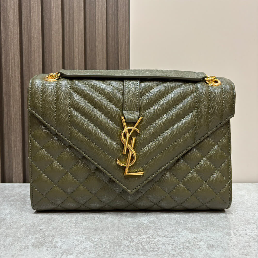 YSL envelope medium in grained leather